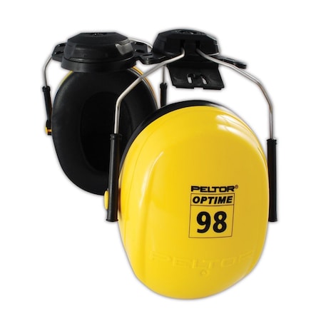 3M Peltor Optime Cap Mounted Ear Muffs, Black, Yellow 10093045080936